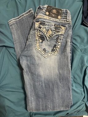 Miss Me Women's Embellished Light Wash Blue Jeans
